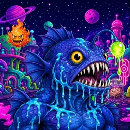 Oozlings #3137, Anglerfish · Neon City