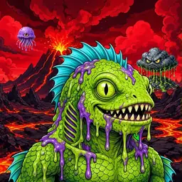 Oozlings #3138, Swamp Fish · Lava Fields