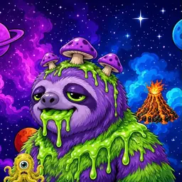 Oozlings #3142, Slime Sloth · Void Nebula