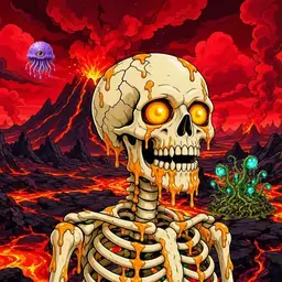 Oozlings #3146, Skull · Lava Fields