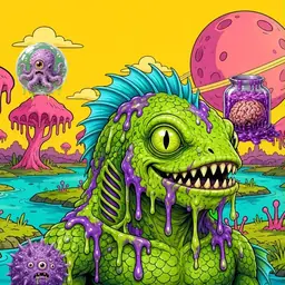 Oozlings #3147, Swamp Fish · Turquoise Swamp