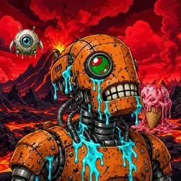 Oozlings #3152, Rusty Robot · Lava Fields