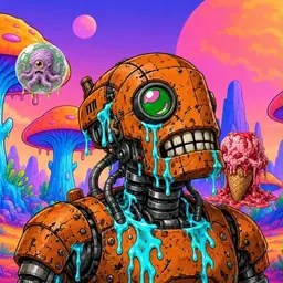 Oozlings #3155, Rusty Robot · Mushroom Desert