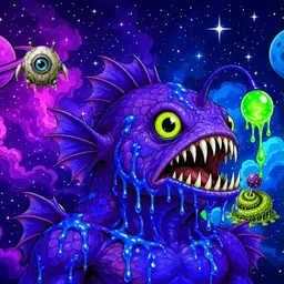 Oozlings #3157, Mutated Anglerfish · Void Nebula