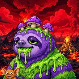 Oozlings #3158, Slime Sloth · Lava Fields