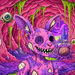 Oozlings #3160, Zombie Bunny · Flesh Cave