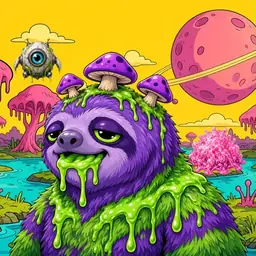 Oozlings #3161, Slime Sloth · Turquoise Swamp