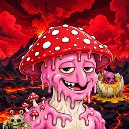 Oozlings #3163, Mushroom Head · Lava Fields