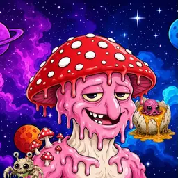 Oozlings #3188, Mushroom Head · Void Nebula