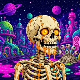 Oozlings #3202, Skull · Neon City