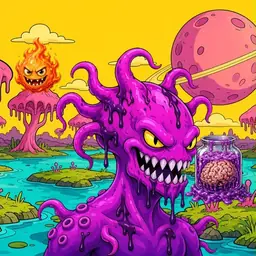 Oozlings #3204, Squid · Turquoise Swamp