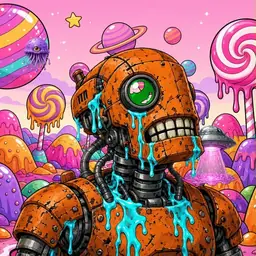 Oozlings #3206, Rusty Robot · Candy Planet