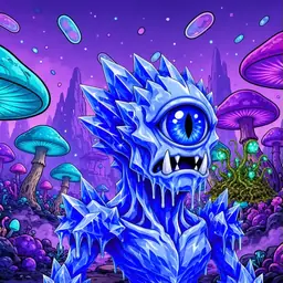 Oozlings #3211, Mutated Ice Cyclops · Fungus Forest