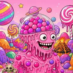 Oozlings #3213, Gumball Brain · Candy Planet
