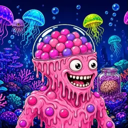 Oozlings #3214, Gumball Brain · Glow Reef
