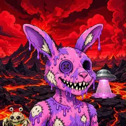Oozlings #3218, Zombie Bunny · Lava Fields
