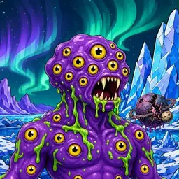 Oozlings #3220, Eyeball Cluster · Aurora Ice
