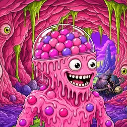 Oozlings #3229, Gumball Brain · Flesh Cave