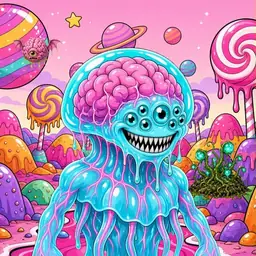 Oozlings #3233, Jellyfish Brain · Candy Planet