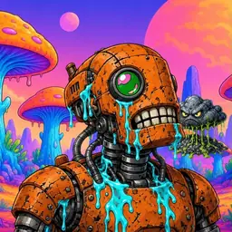 Oozlings #3234, Rusty Robot · Mushroom Desert