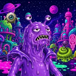 Oozlings #3239, Slug · Neon City