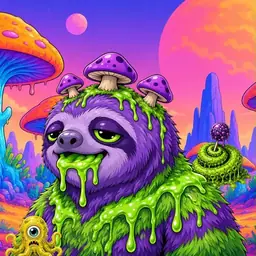 Oozlings #3246, Slime Sloth · Mushroom Desert
