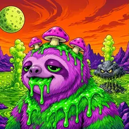 Oozlings #3247, Mutated Slime Sloth · Acid Lake