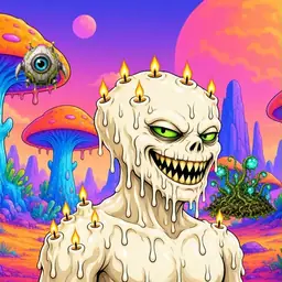 Oozlings #3249, Candle Wax · Mushroom Desert