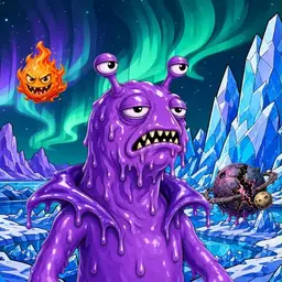 Oozlings #3253, Slug · Aurora Ice