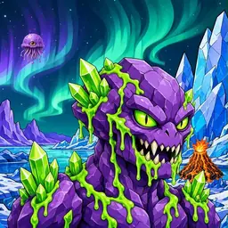 Oozlings #3254, Crystal Rock · Aurora Ice