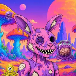 Oozlings #3256, Zombie Bunny · Mushroom Desert