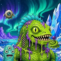 Oozlings #3257, Swamp Fish · Aurora Ice