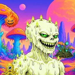 Oozlings #3260, Mutated Candle Wax · Mushroom Desert