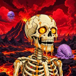 Oozlings #3262, Skull · Lava Fields