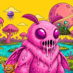 Oozlings #3264, Mutant Moth · Turquoise Swamp
