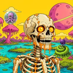 Oozlings #3266, Skull · Turquoise Swamp