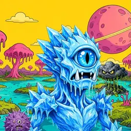 Oozlings #3270, Ice Cyclops · Turquoise Swamp