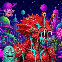Oozlings #3272, Crab · Neon City