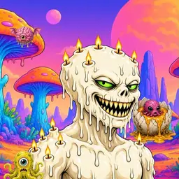 Oozlings #3273, Candle Wax · Mushroom Desert