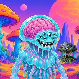 Oozlings #3275, Jellyfish Brain · Mushroom Desert