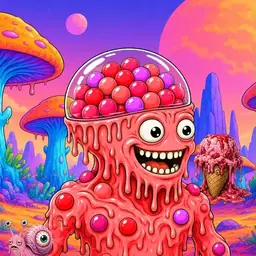 Oozlings #3276, Mutated Gumball Brain · Mushroom Desert