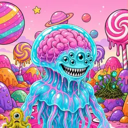 Oozlings #3287, Jellyfish Brain · Candy Planet