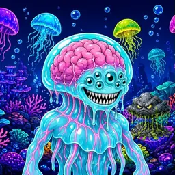 Oozlings #3290, Jellyfish Brain · Glow Reef