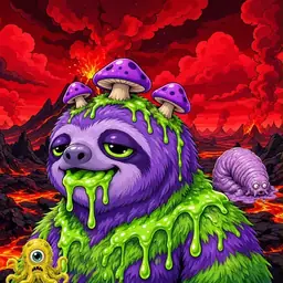 Oozlings #3293, Slime Sloth · Lava Fields