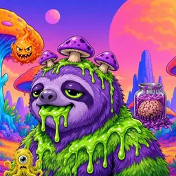 Oozlings #3294, Slime Sloth · Mushroom Desert