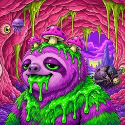 Oozlings #3298, Mutated Slime Sloth · Flesh Cave