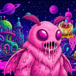 Oozlings #33, Mutant Moth · Neon City