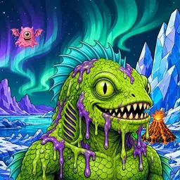 Oozlings #3301, Swamp Fish · Aurora Ice