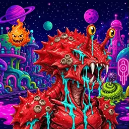 Oozlings #3304, Crab · Neon City