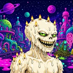 Oozlings #3305, Candle Wax · Neon City